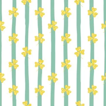 Gold clover seamless pattern eps Illustrazione stock