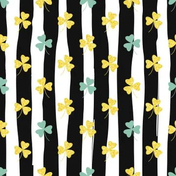 Gold clover seamless pattern eps Illustrazione stock