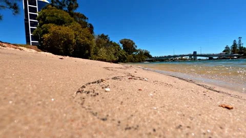 Gold Coast beach sand waves  Stock Footage 143684100