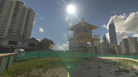Gold Coast Lifeguard Tower Stock Footage 68566033