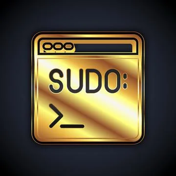 Gold Code terminal icon isolated on black background. Browser window with 스톡 일러스트