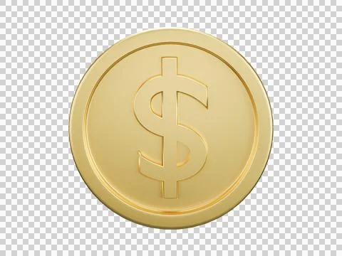Gold coin 3D render Stock Photos