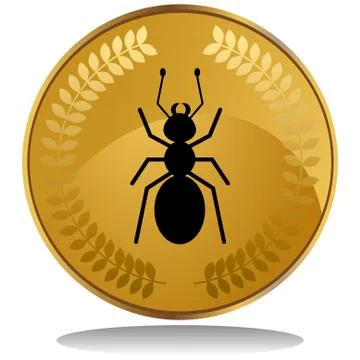 Gold coin - ant Stock Illustration