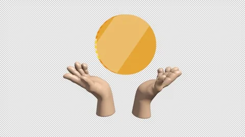 Gold Coin Between Hands Financial Animation Icon Stock Footage 341766359