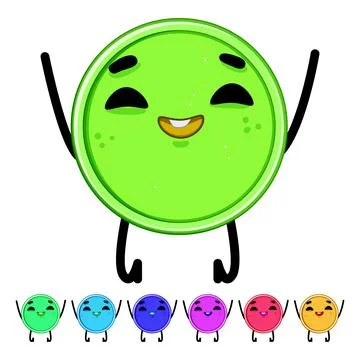 Gold coin character cartoon vector graphic Stock Illustration