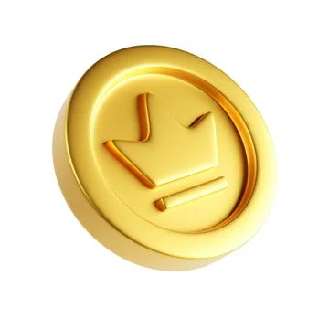 Gold coin with crown Illustrazione stock