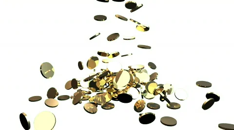 Gold Coin Fall Stock Footage 88090