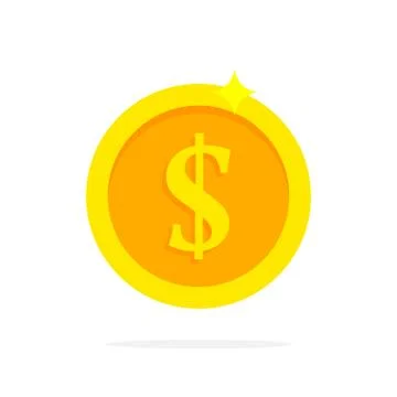 Gold coin in flat style. Vector illustration イラスト素材