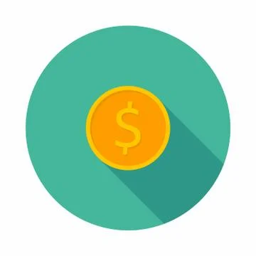 Gold coin icon vector isolated. Stock Illustration