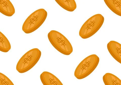 Gold coin pattern with dollar sign in the middle Stock Illustration