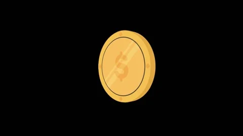Gold coin spin 3d motion graphic Stock Footage 145316883