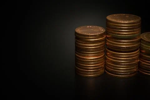 The Gold coin stack  for business idea concept image Stock Photos