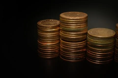 The Gold coin stack  for business idea concept image Stock Photos