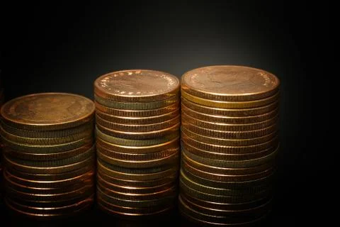The Gold coin stack  for business idea concept image Stock Photos