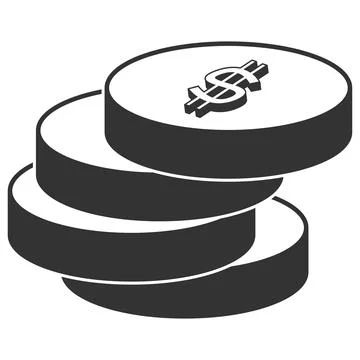 Gold Coin Stack Dollar Symbol Stock Illustration