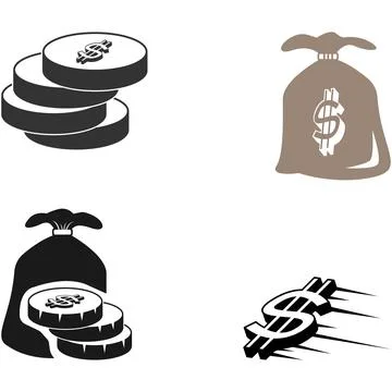 Gold Coin Stack Dollar Symbol Stock Illustration