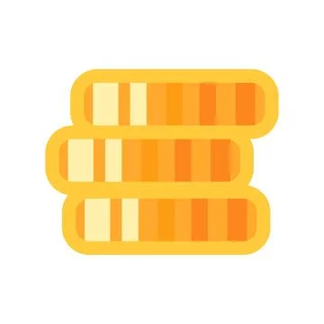 Gold coin stack flat illustration representing wealth savings Illustrazione stock