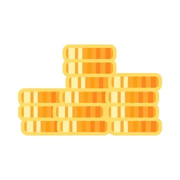 Gold coin stack flat illustration representing wealth savings Illustrazione stock