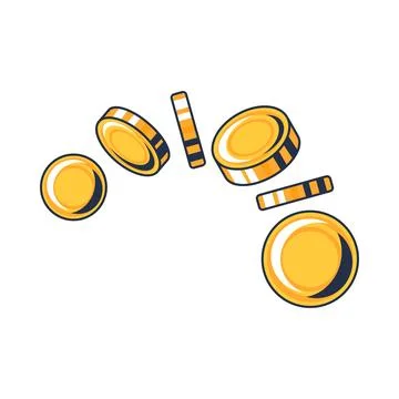 Gold coin stack flat illustration representing wealth savings Illustrazione stock