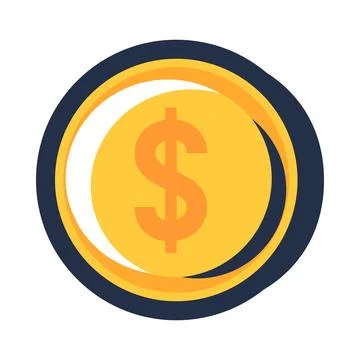 Gold coin stack flat illustration representing wealth savings 库存插图
