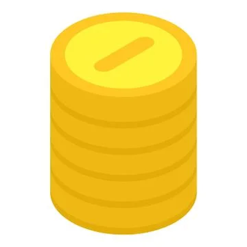 Gold coin stack icon, isometric style Stock Illustration