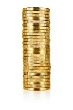 Gold coin stack Stock Photos