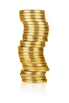 Gold coin stack Stock Photos