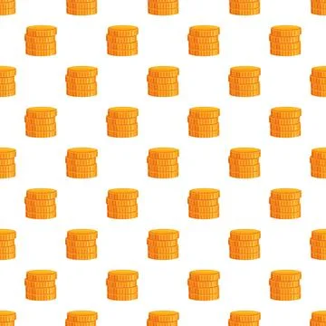 Gold coin stacks creating seamless money pattern 스톡 일러스트