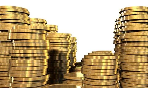 Gold coin stacks 库存插图