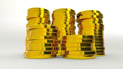 Gold coin stacks Stock Illustration