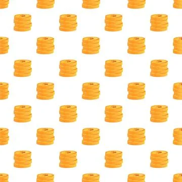 Gold coin stacks seamless pattern creating financial background 스톡 일러스트