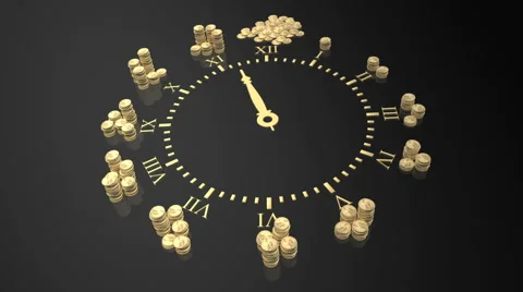 Gold coin watch Video stock 2923707