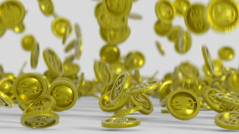Gold coins 3D render animation Stock Footage 165968653