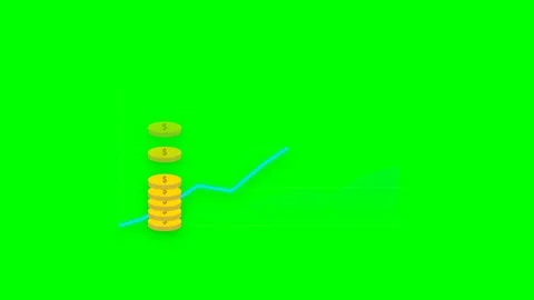 Gold Coins Accumulating in Vertical Stack with Rising Blue Financial Progre.. Stock Footage 346612688