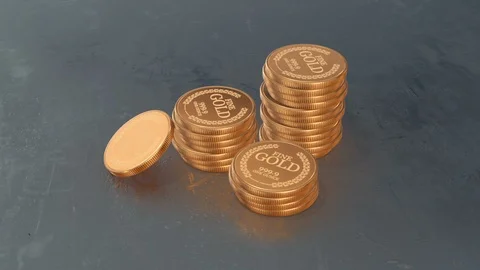 Gold Coins Background Loop Stock Footage 86418535