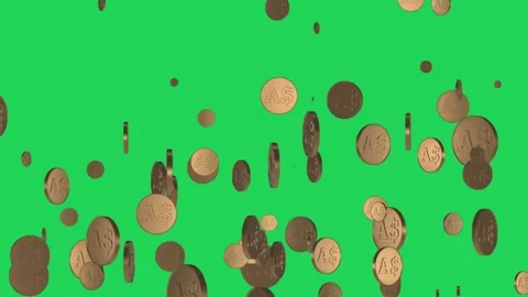 Gold Coins. Big Win. 3D illustration, green screen Render. This render can be Vídeos de archivo 334028135