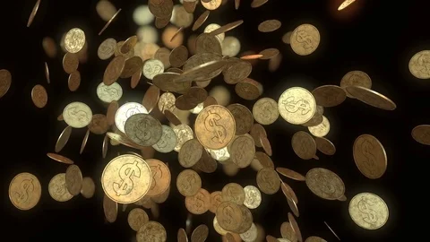 Gold coins on black background 動画素材 83178694