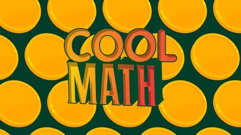 Gold Coins with Cool Math text. Coin rain. Vector Illustrated Golden metal .. Stock Illustration