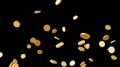 Gold coins explosion and spinning animation. Stockbeeldmateriaal 337016930