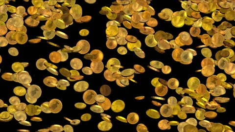 Gold coins falling animation background Stock Footage 147118141