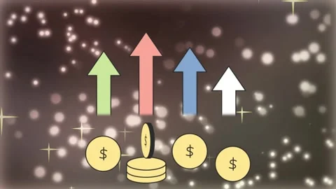 Gold coins falling on a black background. Wealth and financial growth concept Stock Footage 340607283