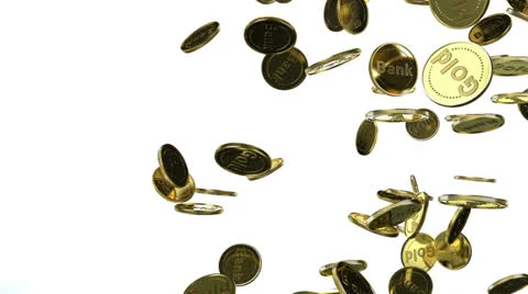 Gold Coins Falling Stock Footage 22491691