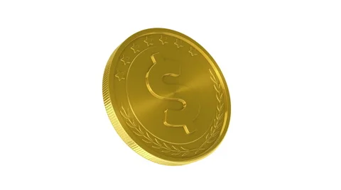 Gold coins falling Stock Footage 54923365