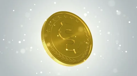 Gold coins falling Stock Footage 54923407