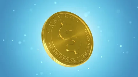 Gold coins falling Stock Footage 54923412