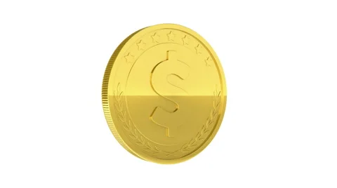 Gold coins falling Stock Footage 54923546