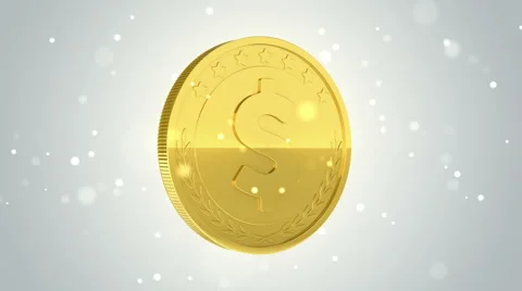 Gold coins falling Stock Footage 54923592