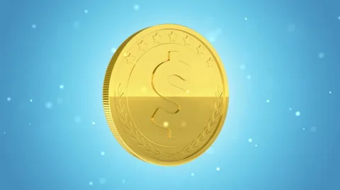 Gold coins falling Stock Footage 54923626