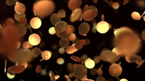 Gold coins falling Stock Footage 54924336