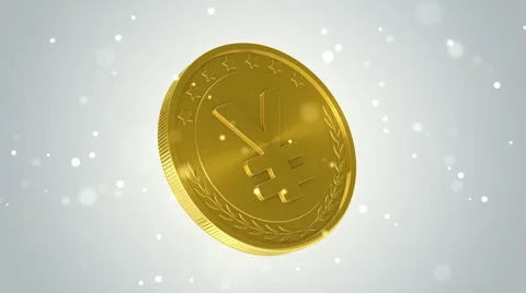 Gold coins falling Stock Footage 54924366